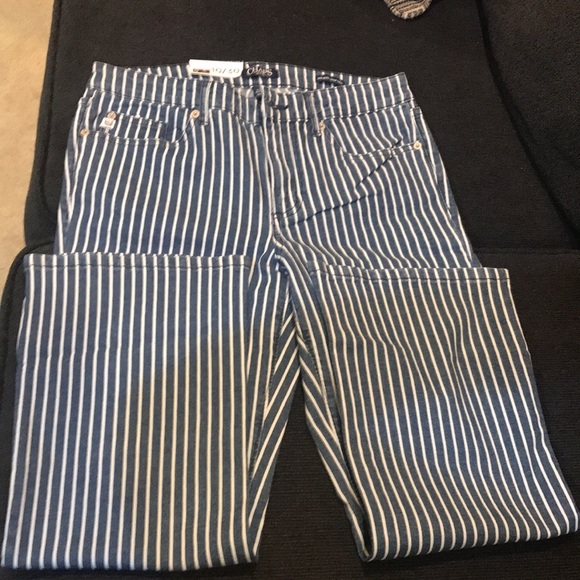 NWT CHAPS Mid-Rise Crop Kick Zip Front Striped Jeans-Size 10/30/Inseam 26 - Picture 11 of 11